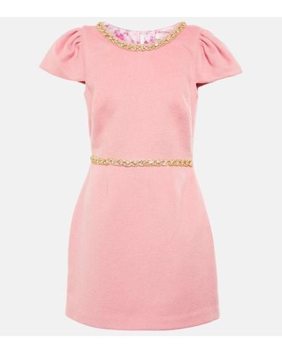LoveShackFancy Toinette Wool-blend Minidress - Pink
