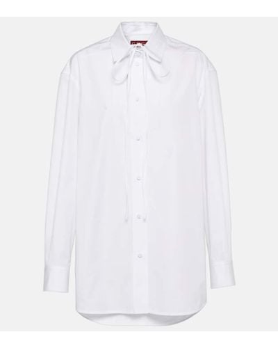 Gucci Camisa de popelin de algodon con lazo - Blanco