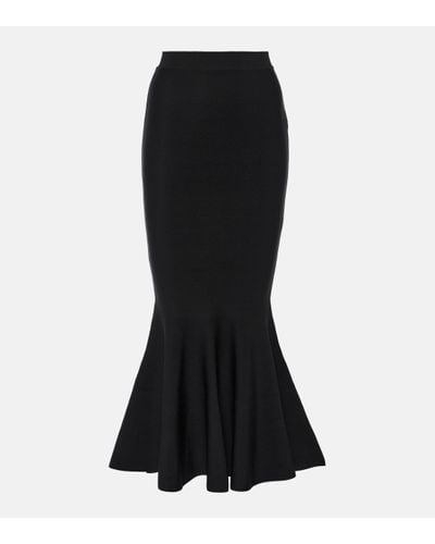 Balmain High-rise Maxi Skirt - Black