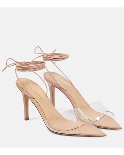 Gianvito Rossi Skye 85 Pvc And Leather Sandals - Natural