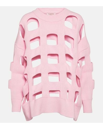 Valentino Cutout Wool Jumper - Pink