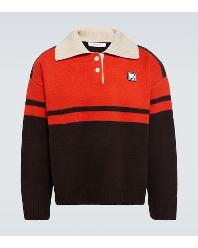 Wales Bonner Polo Calm in misto lana - Rosso