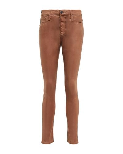AG Jeans Farrah Skinny Ankle High-rise Jeans - Brown