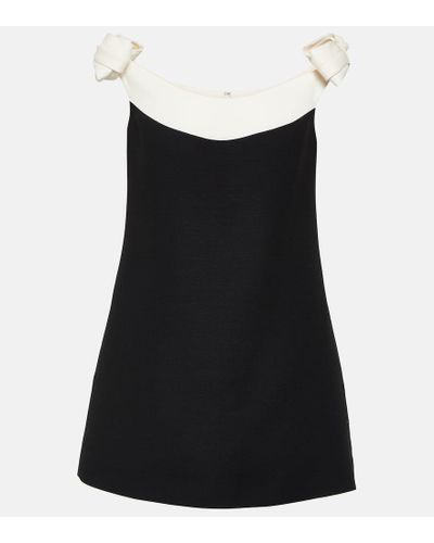 Valentino Vestido corto de Crepe Couture - Negro