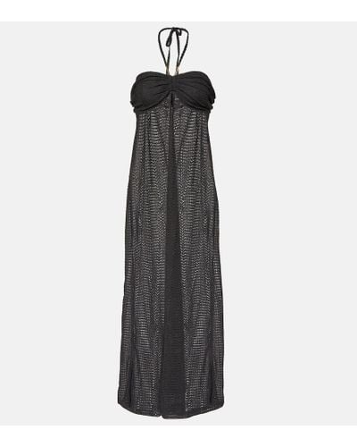 Melissa Odabash Mila Halterneck Knit Maxi Dress - Black