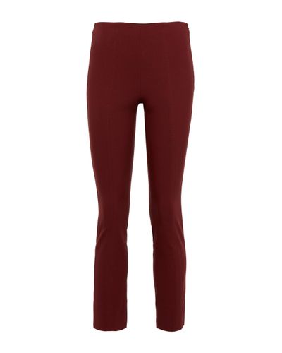 Vince Pantalon slim a taille haute en coton - Rouge