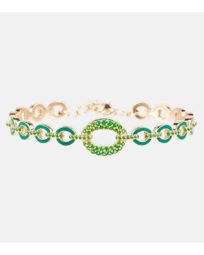 Nadine Aysoy Catena 18kt Gold Bracelet With Emeralds - Green