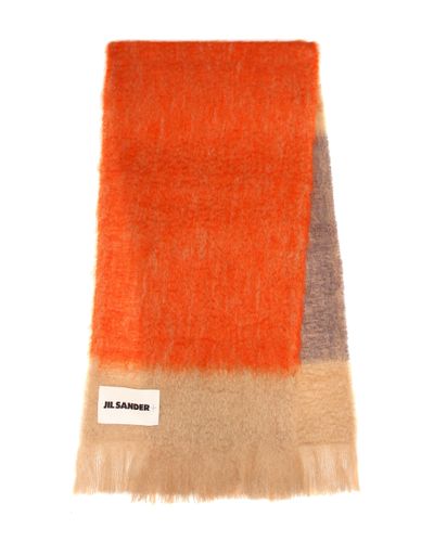 Jil Sander Mohair And Wool Scarf - Orange