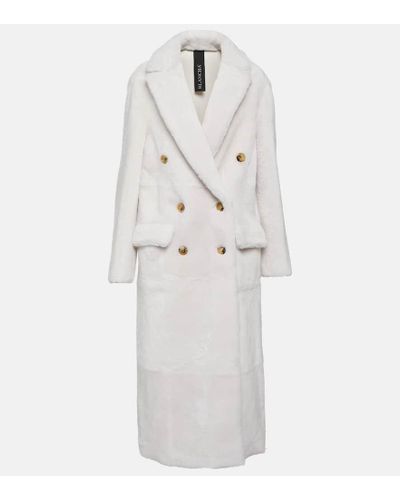 Blancha Cappotto doppiopetto reversibile in shearling - Bianco