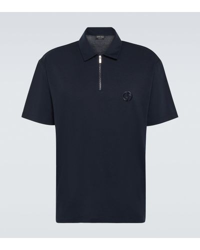 Giorgio Armani Jersey Polo Shirt - Blue
