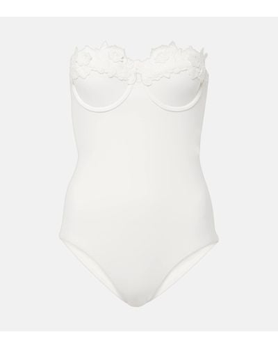 Zimmermann Halliday Floral-applique Swimsuit - White
