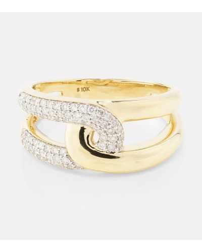STONE AND STRAND Ring aus 10kt Gelbgold mit Diamanten - Mettallic