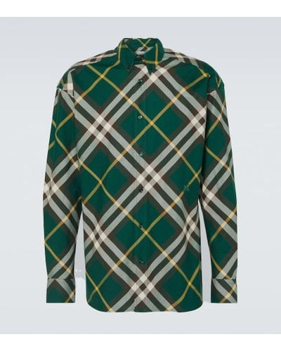 Burberry Check Cotton Shirt - Green