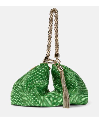 Jimmy Choo Callie Crystal-embellished Pouch - Green