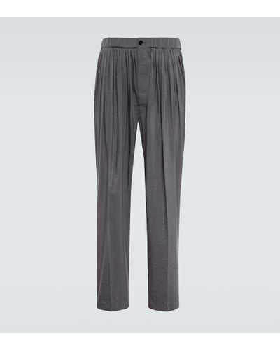 Lemaire Tapered Silk-blend Pants - Gray