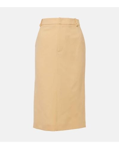 Tod's Virgin Wool Pencil Skirt - Natural