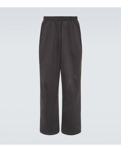 Balenciaga Pantalones deportivos de felpa de algodon - Gris