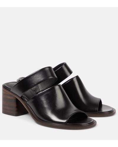 Lemaire Mules Double Strap 55 in pelle - Nero