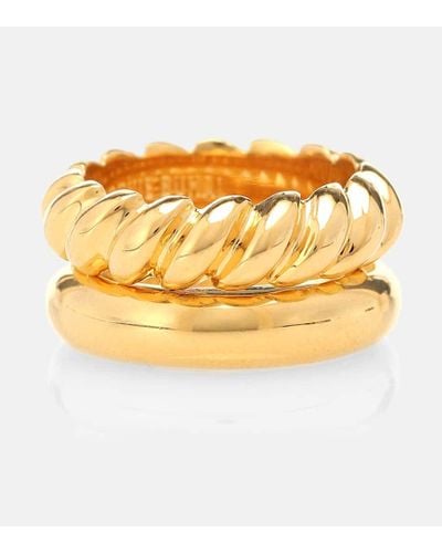 Sophie Buhai Anillo Stacked Rope con bano en oro de 18 ct - Metálico