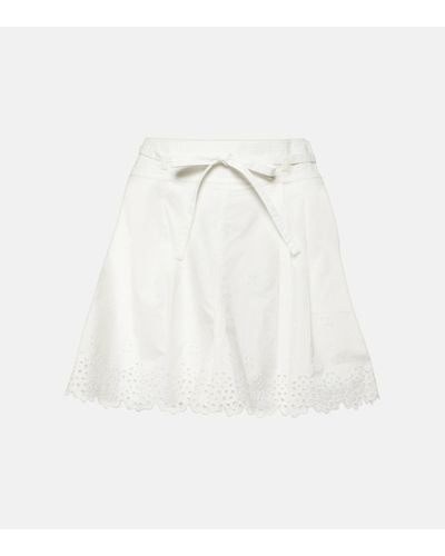 Ulla Johnson Sabine Broderie Anglaise Cotton Shorts - White