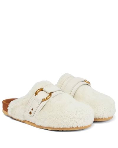 See By Chloé Slippers Gema in shearling - Bianco