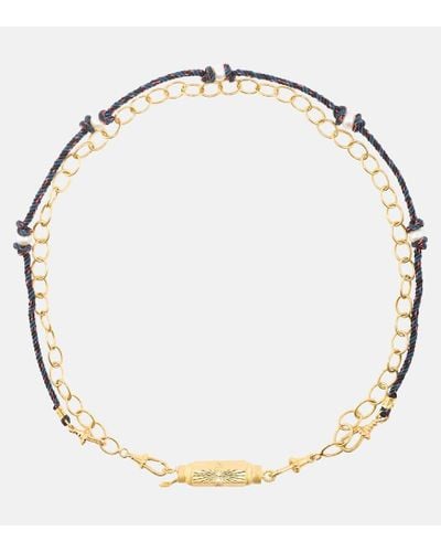 Marie Lichtenberg Halskette Rosa mit 14kt Gelbgold und Diamanten - Mettallic