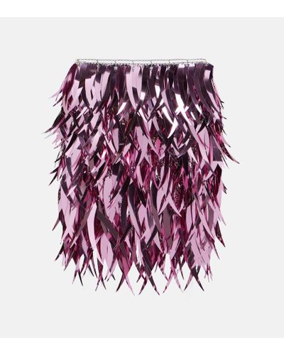 Rabanne Embellished Miniskirt - Purple