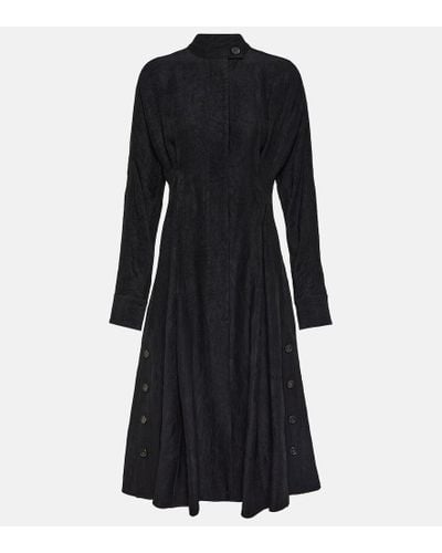 Proenza Schouler Satin Midi Dress - Black