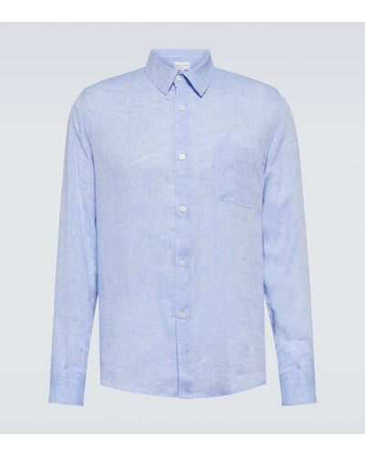 Derek Rose Monaco Linen Shirt - Blue