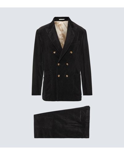 Brunello Cucinelli Cotton And Cashmere Suit - Black