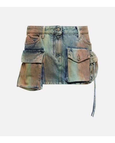 The Attico Minigonna di jeans Fay con stampa - Blu