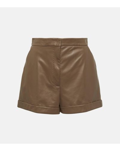 Max Mara Andorra Leather Shorts - Natural