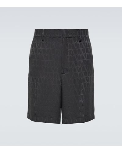 Valentino Toile Iconographe Silk Shorts - Gray