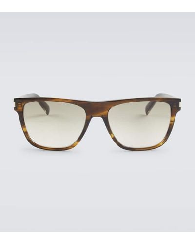 Saint Laurent Tortoiseshell Square Sunglasses - Brown