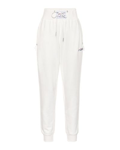 Adam Selman Sport High-rise Cotton-blend Sweatpants - White