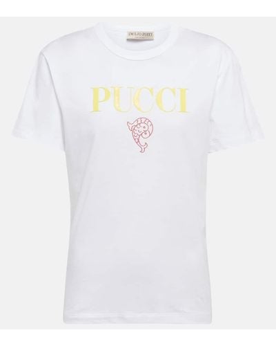 Emilio Pucci Bedrucktes T-Shirt aus Baumwolle - Weiß