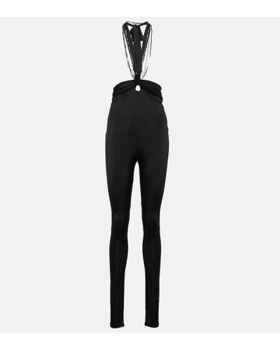 The Attico Ruby Halterneck High-rise Slim Pants - Black