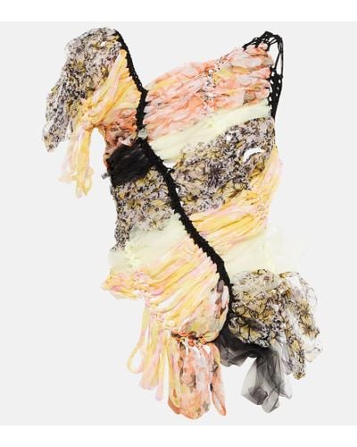 Dries Van Noten Top in crochet di misto seta - Multicolore