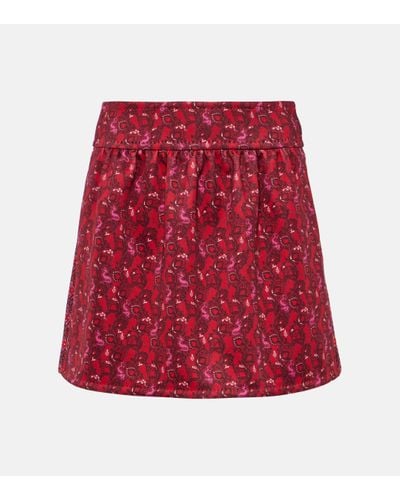 Max Mara Mini-jupe Balocco imprimee - Rouge