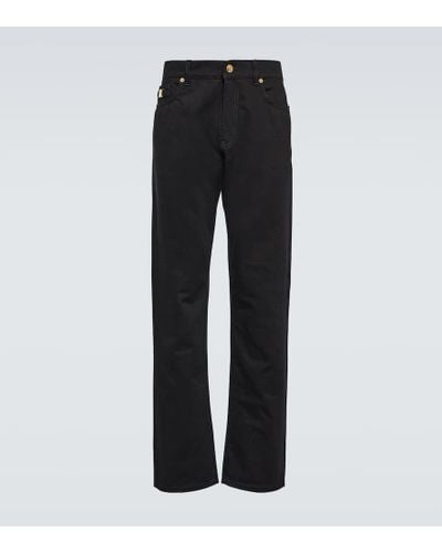 Versace Embellished Mid-rise Straight Jeans - Black