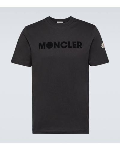 Moncler T-shirt à logo floqué - Noir