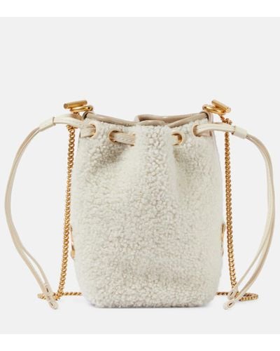 Chloé Bolso saco Marcie Small de borrego - Blanco