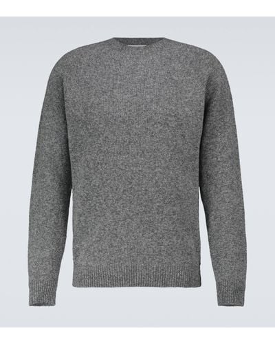 Sunspel Lambswool Crewneck Jumper - Grey