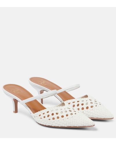 Malone Souliers Marla 45 Faux Leather Mules - White