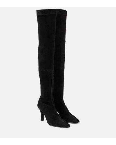 The Row Annette Suede Over-the-knee Boots - Black