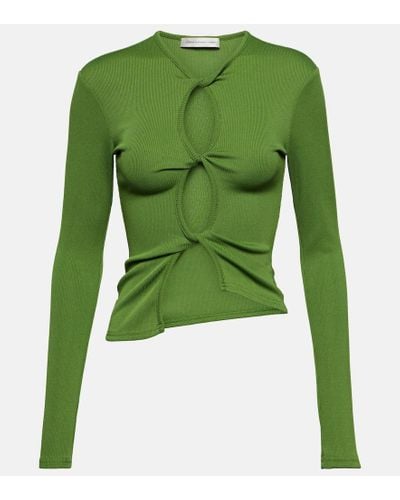 Christopher Esber Open Twist Ribbed-knit Top - Green