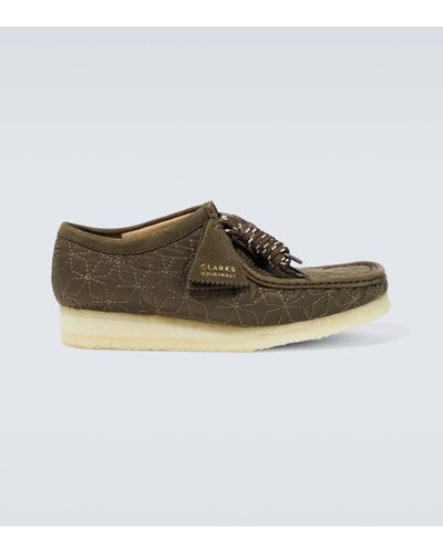 Clarks Wallabee Embroidered Boots - Brown