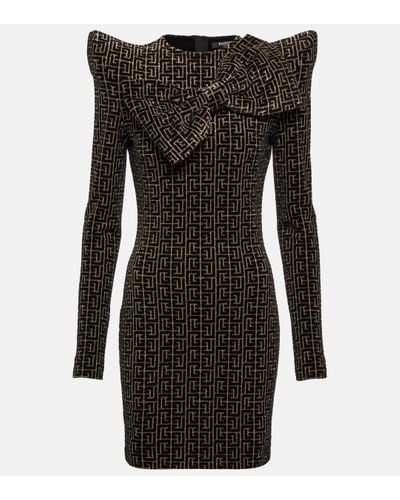 Balmain Bow-detail Mini Dress - Black