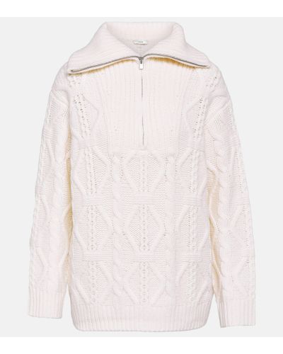 Vince Cable-knit Wool Jumper - White