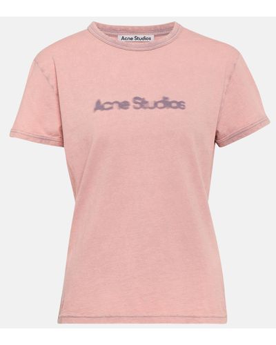 Acne Studios T-shirt en coton a logo - Rose